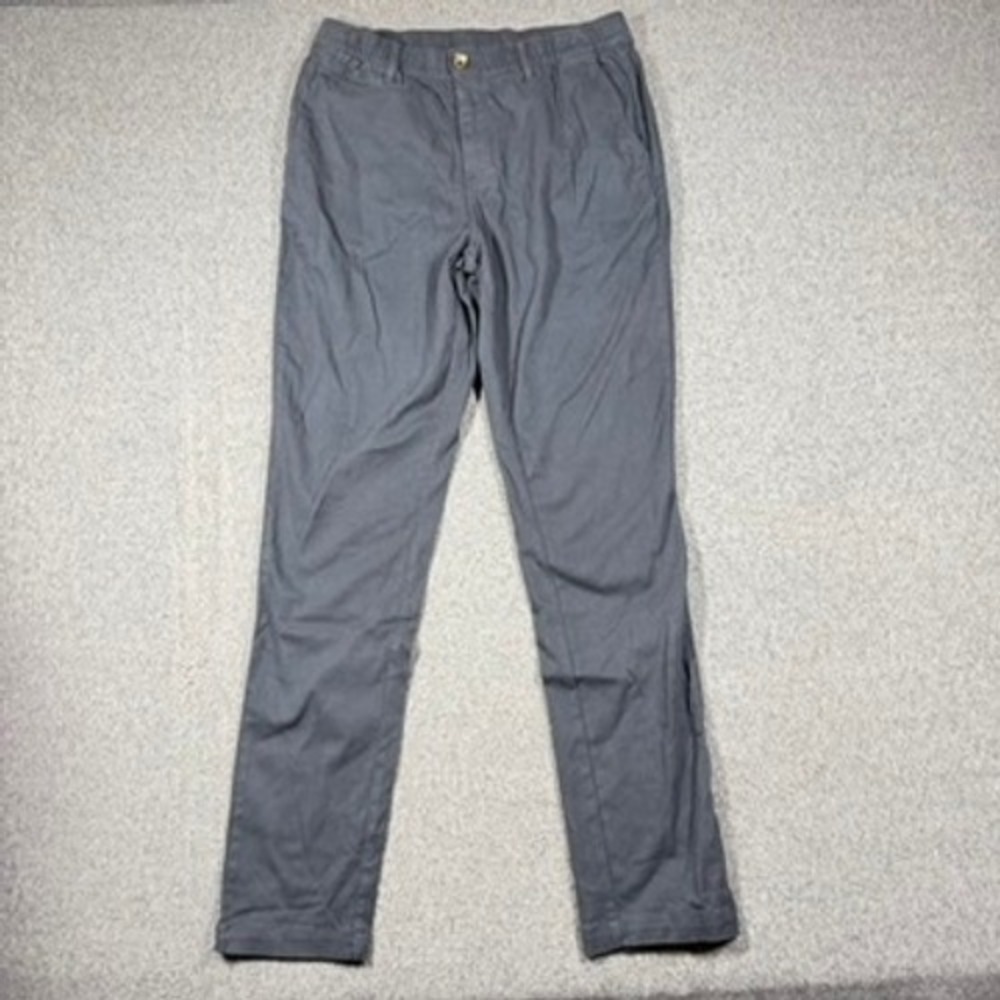 Cove USA Mens Black Chino Pants Straight Leg Elastic Waist Size 32x34